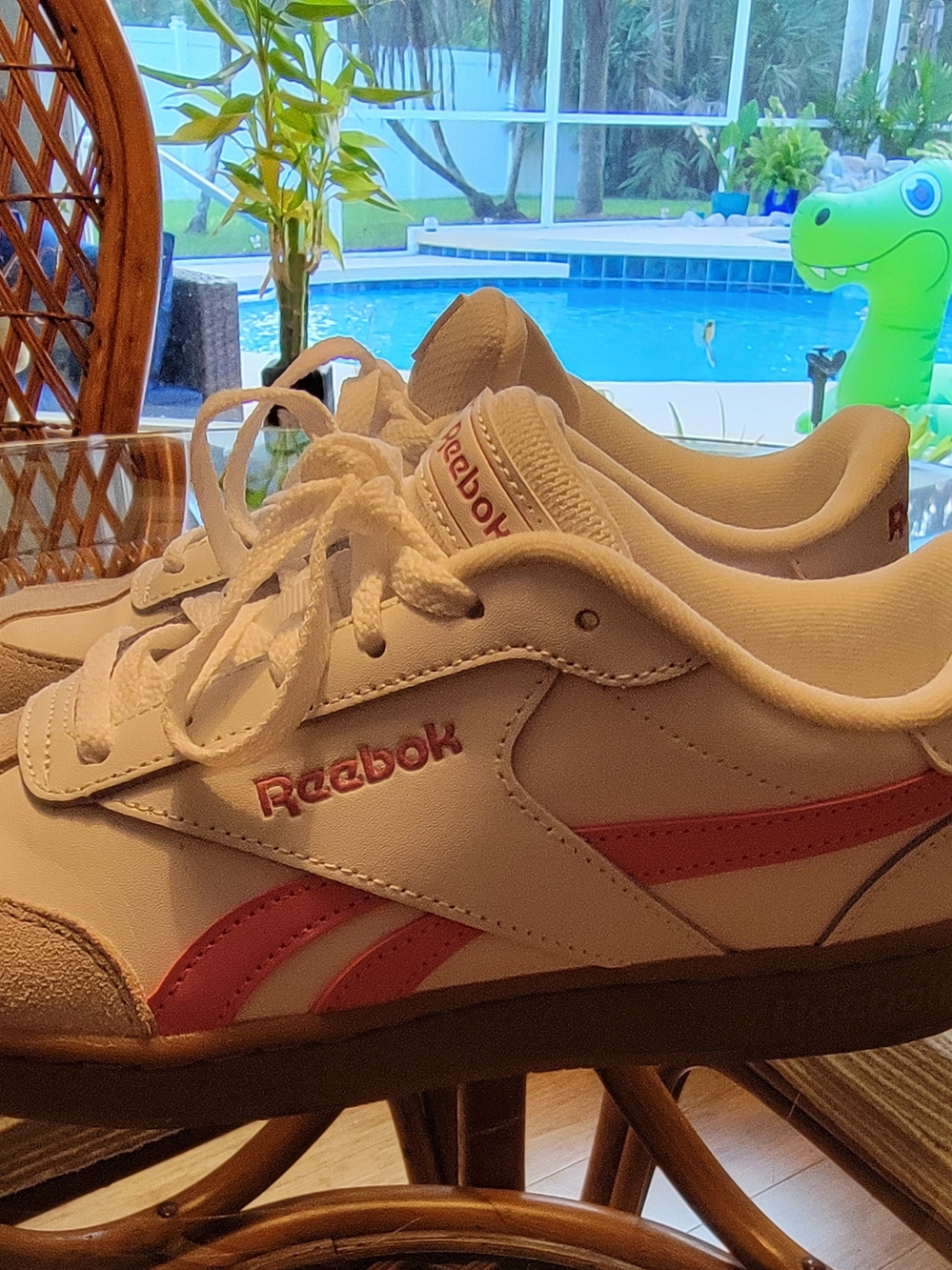 Reebok Kids White & Pink Classic Sneakers